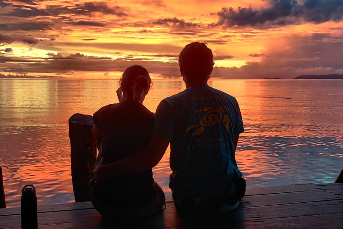 Magical sunset at Papua Paradise Eco Resort