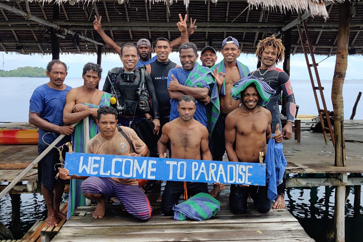 Staff at Papua Paradise Eco Resort in Raja Ampat